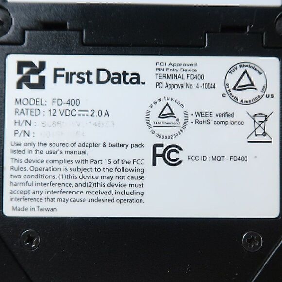 FIRST DATA FD400 CREDIT/DEBIT CARD READER PROCESSING MACHINE - Picture 5 of 7